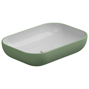 GSG Easy Раковина накладная 60x42x13,5h см, без донного клапана и перелива, цвет: salvia matt EALAVRE60BI000/031
