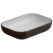 GSG Easy Раковина накладная 60x42x13,5h см, без донного клапана и перелива, цвет: cacao matt EALAVRE60BI000/035