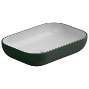 GSG Easy Раковина накладная 60x42x13,5h см, без донного клапана и перелива, цвет: smeraldo matt EALAVRE60BI000/036