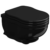 GSG Time Чаша подвесного унитаза 35x54 см, без крышки-сиденья и крепления, цвет: черный глянцевый TIWCSO002