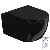 GSG Like Чаша подвесного унитаза 36x52,5 см, безободковый, цвет: white/black glossy LKWCSOBI000/002