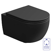 GSG Like Чаша подвесного унитаза 36x52,5 см, безободковый, цвет: white/black matt LKWCSOBI000/003