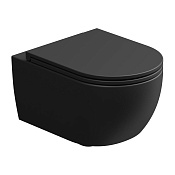 GSG Like Чаша подвесного унитаза 36x52,5 см, смыв торнадо, безободковый, цвет: white/black matt RULKWCSOECBI000/003FI