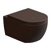 GSG Like Чаша подвесного унитаза 36x52,5 см, смыв торнадо, безободковый, цвет: cacao matt RULKWCSOECBI000/035FI