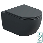 GSG Like Чаша подвесного унитаза 36x52,5 см, смыв торнадо, безободковый, цвет: ebano matt RULKWCSOEC028FI