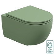 GSG Like Чаша подвесного унитаза 36x52,5 см, смыв торнадо, безободковый, цвет: salvia matt RULKWCSOEC031FI