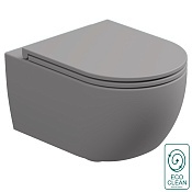 GSG Like Чаша подвесного унитаза 36x52,5 см, смыв торнадо, безободковый, цвет: fumo matt RULKWCSOEC038FI