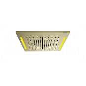 Gessi Colour Потолочный душ 35 см, встраиваемый, 3 вида струи, хромотерапия, цвет: brushed brass PVD 57876#727