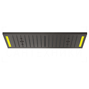 Gessi Colour Потолочный душ 50,5х30,5 см, встраив., 3 вида струи, хромот., цвет: black metal brushed 57882#707