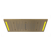 Gessi Colour Потолочный душ 50,5 см, встраиваемый, 3 вида струи, хромотерапия, цвет: antique brass 57977#713