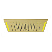 Gessi Colour Потолочный душ 50,5 см, встраиваемый, 3 вида струи, хромотерапия, цвет: gold brushed 57977#716