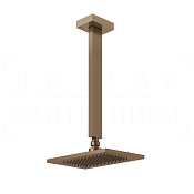 Gessi Rettangolo Верхний душ 14х21,6 см, высота под заказ, 1 вид струи, цвет: copper brushed PVD 20150#708