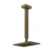 Gessi Rettangolo Верхний душ 14х21,6 см, потолоч. высота под заказ, 1 вид струи, цвет: antique brass 20150#713