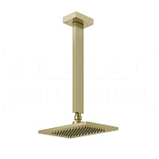 Gessi Rettangolo Верхний душ 14х21,6 см, высота под заказ, 1 вид струи, цвет: brushed brass PVD 20150#727