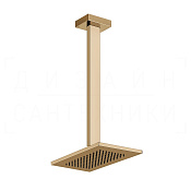 Gessi Rettangolo Верхний душ 14х21,6 см, высота под заказ, 1 вид струи, цвет: warm bronze PVD 20150#735