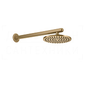 Gessi Goccia Верхний душ d20,2 см, настенный кронштейн, 1 вид струи, цвет: warm bronze brushed PVD 33655#726