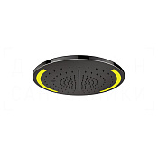 Gessi Colour Потолочный душ d35 см, встраиваемый, 3 вида струи, хромотерапия, цвет: black metal PVD 57878#706
