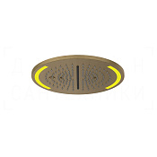 Gessi Colour Потолочный душ d35 см, встраиваемый, 3 вида струи, хромотерапия, цвет: antique brass 57878#713