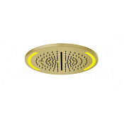Gessi Colour Потолочный душ d35 см, встраиваемый, 3 вида струи, хромотерапия, цвет: gold brushed 57878#716