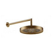 Gessi Ventaglio Верхний душ d25 см, настенный кронштейн, 1 вид струи, цвет: warm bronze brushed PVD 63045#726