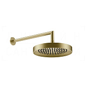 Gessi Ventaglio Верхний душ d25 см, настенный кронштейн, 1 вид струи, цвет: brushed brass PVD 63045#727