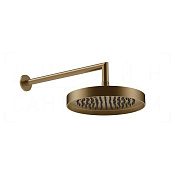 Gessi Ventaglio Верхний душ d25 см, настенный кронштейн, 1 вид струи, цвет: deep bronze brushed PVD 63045#791