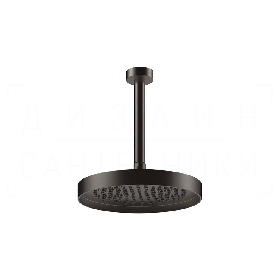Gessi Inverso Верхний душ d25 см, потолочный кронштейн, 1 вид струи, цвет: black metal brushed PVD 63050#707