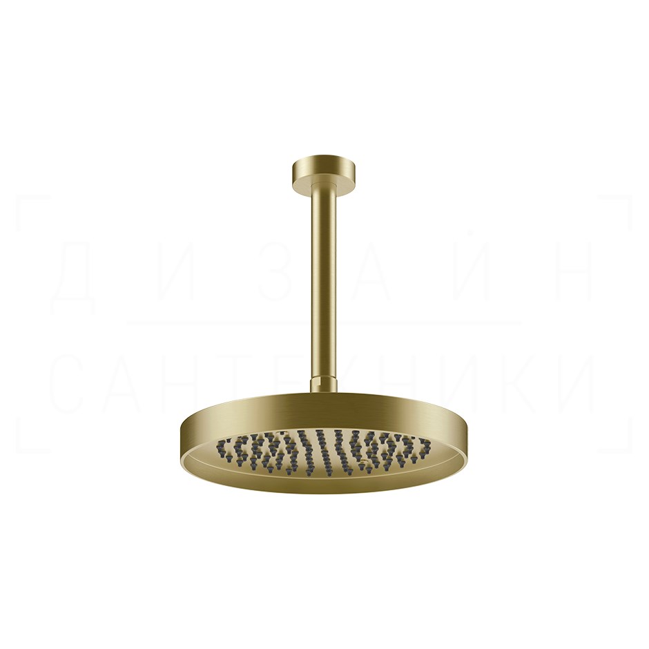 Gessi Inverso Верхний душ d25 см, потолочный кронштейн, 1 вид струи, цвет: brushed brass PVD 63050#727