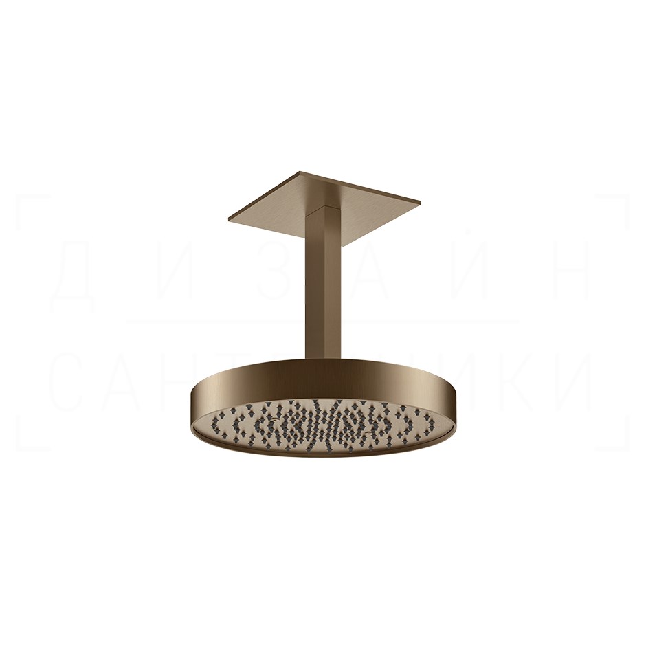 Gessi Inverso Верхний душ d30 см, потолочный кронштейн, 1 вид струи, цвет: coffee bronze brushed PVD 63072#761