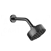 Gessi Anello Верхний душ d11,8 см, настенный кронштейн, 1 вид струи, цвет: black metal PVD 63354#706