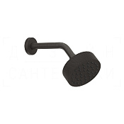Gessi Anello Верхний душ d11,8 см, настенный кронштейн, 1 вид струи, цвет: black metal brushed PVD 63354#707