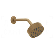 Gessi Anello Верхний душ d11,8 см, настенный кронштейн, 1 вид струи, цвет: warm bronze brushed PVD 63354#726