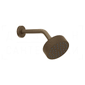 Gessi Anello Верхний душ d11,8 см, настенный кронштейн, 1 вид струи, цвет: coffee bronze brushed PVD 63354#761