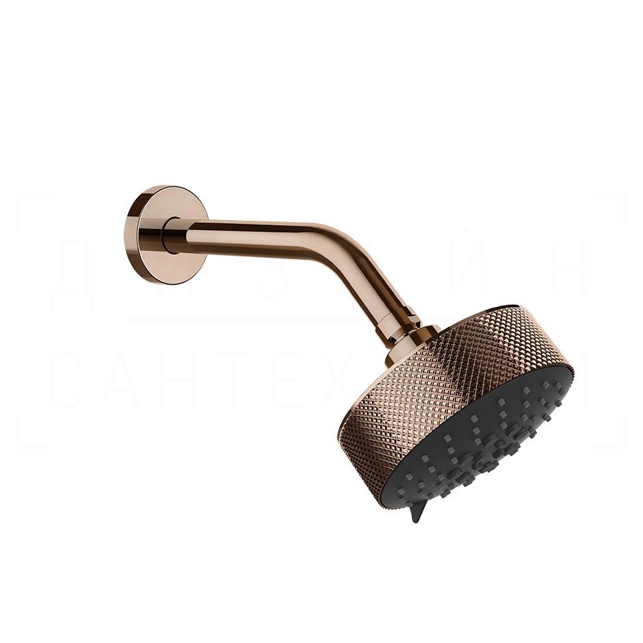 Gessi Anello Верхний душ d12,9 см, настенный кронштейн, 3 вида струи, цвет: copper PVD 63356#030