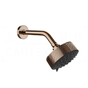 Gessi Anello Верхний душ d12,9 см, настенный кронштейн, 3 вида струи, цвет: copper PVD 63356#030