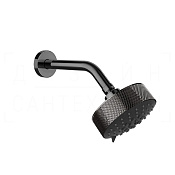 Gessi Anello Верхний душ d12,9 см, настенный кронштейн, 3 вида струи, цвет: black metal PVD 63356#706