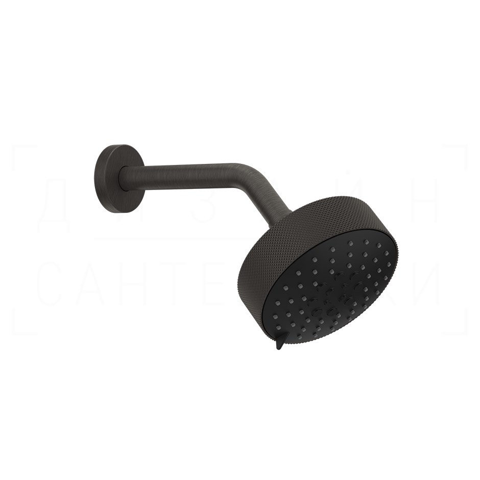 Gessi Anello Верхний душ d12,9 см, настенный кронштейн, 3 вида струи, цвет: black metal brushed PVD 63356#707