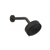 Gessi Anello Верхний душ d12,9 см, настенный кронштейн, 3 вида струи, цвет: black metal brushed PVD 63356#707