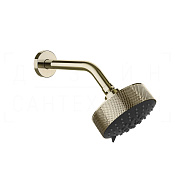 Gessi Anello Верхний душ d12,9 см, настенный кронштейн, 3 вида струи, цвет: brass PVD 63356#710