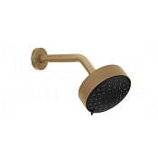 Gessi Anello Верхний душ d12,9 см, настенный кронштейн, 3 вида струи, цвет: warm bronze brushed PVD 63356#726