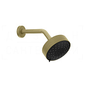 Gessi Anello Верхний душ d12,9 см, настенный кронштейн, 3 вида струи, цвет: brushed brass PVD 63356#727