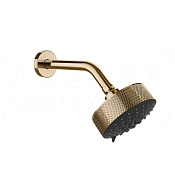 Gessi Anello Верхний душ d12,9 см, настенный кронштейн, 3 вида струи, цвет: warm bronze PVD 63356#735
