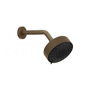 Gessi Anello Верхний душ d12,9 см, настен. кронштейн, 3 вида струи, цвет: coffee bronze brushed PVD 63356#761