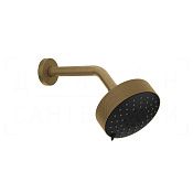 Gessi Anello Верхний душ d12,9 см, настенный кронштейн, 3 вида струи, цвет: deep bronze brushed PVD 63356#791