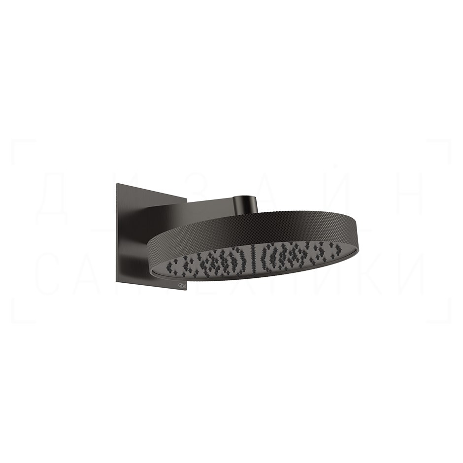 Gessi Anello Верхний душ d30 см, настенный кронштейн, 1 вид струи, цвет: black metal brushed PVD 63449#707