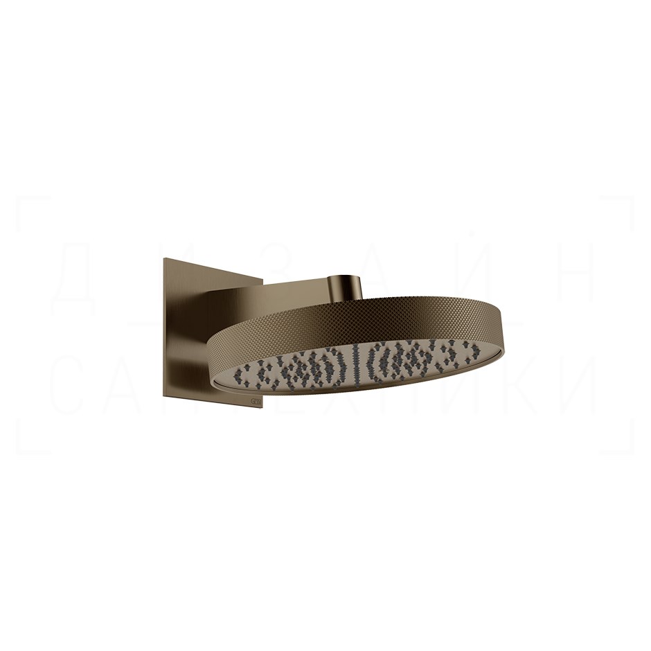 Gessi Anello Верхний душ d30 см, настенный кронштейн, 1 вид струи, цвет: coffee bronze brushed PVD 63449#761