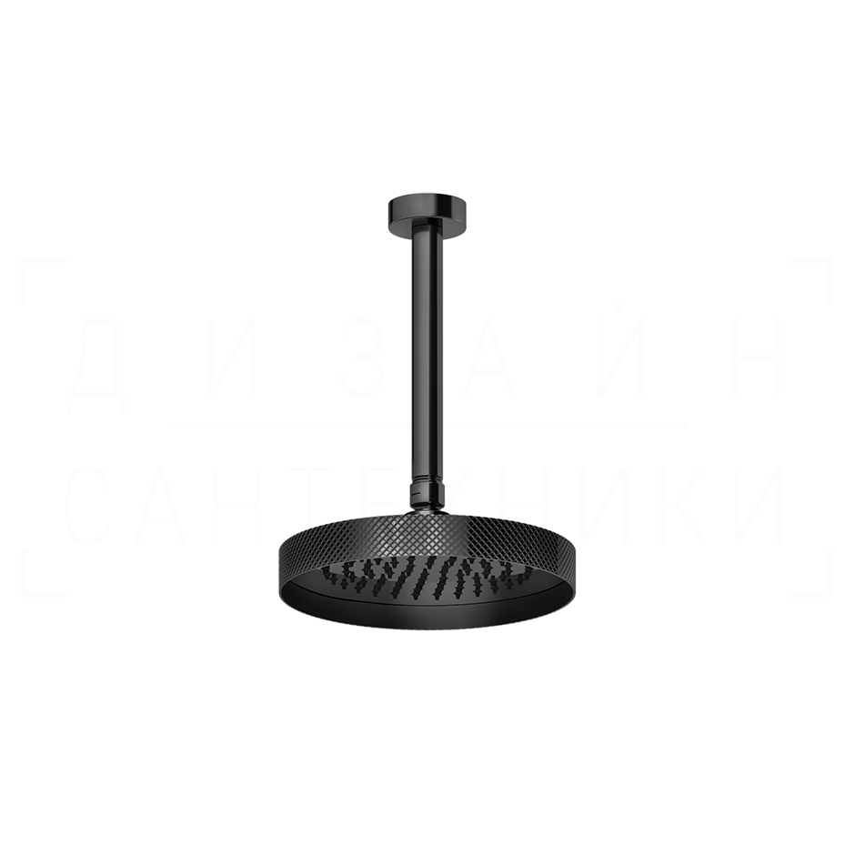 Gessi Anello Верхний душ d21,8 см, потолоч. высота под заказ, 1 вид струи, цвет: black metal PVD 63450#706