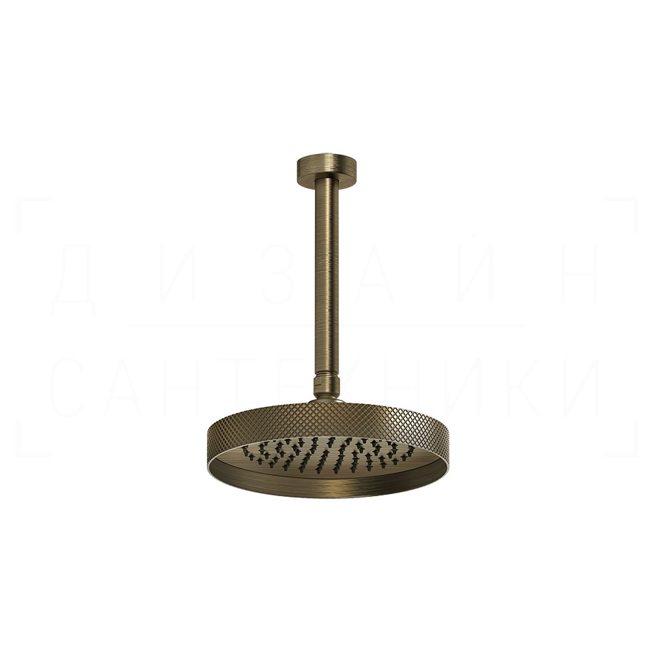 Gessi Anello Верхний душ d21,8 см, потолоч. высота под заказ, 1 вид струи, цвет: antique brass 63450#713