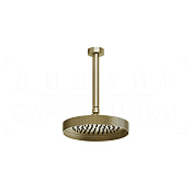 Gessi Anello Верхний душ d30 см, потолочный кронштейн, 1 вид струи, цвет: brushed brass PVD 63452#727