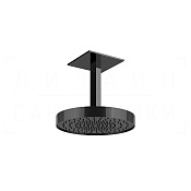 Gessi Anello Верхний душ d30 см, потолочный кронштейн, 1 вид струи, цвет: black metal PVD 63472#706